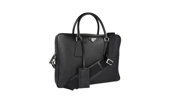 Prada Men's VA0891 Black Saffiano Leather Leather Folder Bag