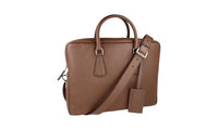 Prada Men's VS0363 Brown Saffiano Leather Leather Folder Bag