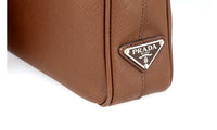 Prada Men's Brown Saffiano Leather Briefcase Work Folder Bag VS0363
