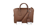 Prada Men's Brown Saffiano Leather Briefcase Work Folder Bag VS0363