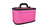 Prada Women's Pink Saffiano Leather Beauty Case Travel Jewelry Folder Bag VV0052