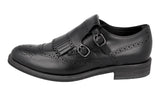 Tod's Men's Black Full Brogue Leather Kiltie Double Monk Strap Brogue Business Shoes XXM0RS