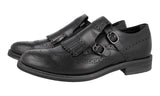 Tod's Men's Black Full Brogue Leather Kiltie Double Monk Strap Brogue Business Shoes XXM0RS