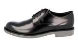 Tod's Men's Black Brushed Spazzolato Leather Derby Business Shoes XXM0WZ