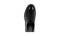 Tod's Men's Black Brushed Spazzolato Leather Derby Business Shoes XXM0WZ
