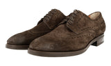 Santoni Men's Brown welt-sewn Leather Brogue Derby Welt Sewn Business Shoes santon