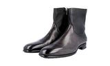 Santoni Men's Brown welt-sewn Leather Velatura Half-Boot santon