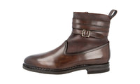 Santoni Men's Brown welt-sewn Leather Half-Boot santon